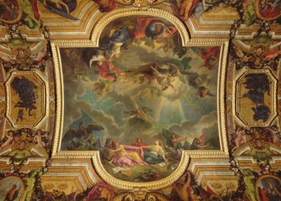 The Capture of the Town and Citadel of Ghent in six days in 1678 and the Strategy of the Spanish Ruined by the taking of Ghent, ceiling painting from the Galerie des Glaces by Charles Le Brun